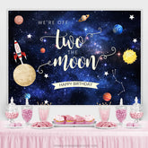 Wir Sind Aus Zwei Der Mond Glücklich Geburtstag Hintergrund Für Kind